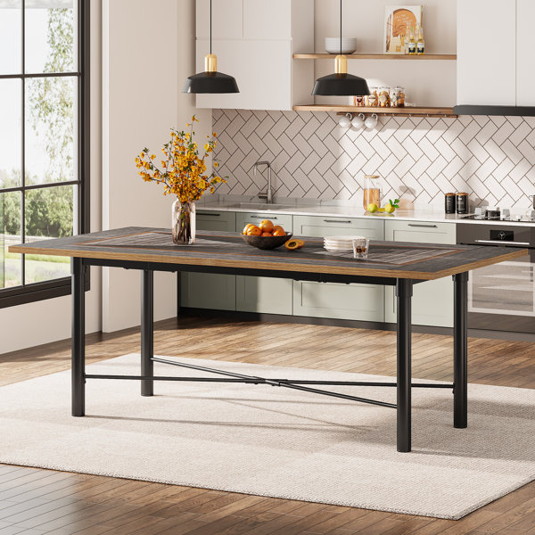 17 Stories Dining Table For 8 People, 70.87-Inch Rectangular Wood ...